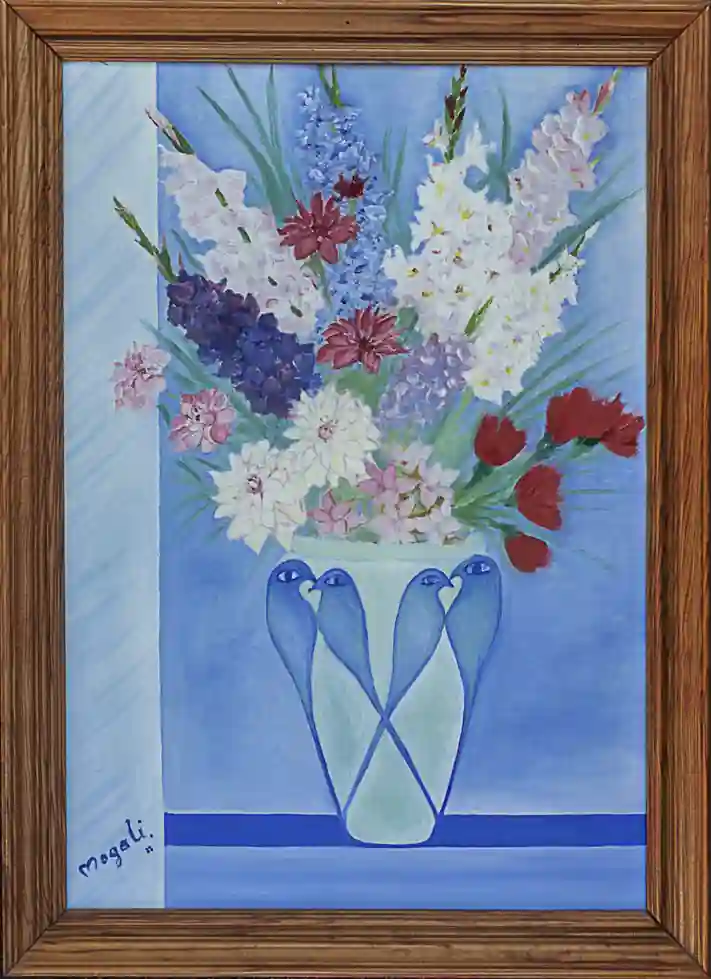 Floral aux 4 oiseaux, Œuvre de Magali Ferraz