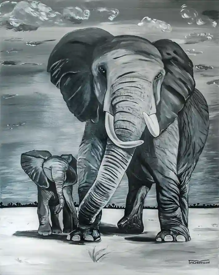 Les éléphants, Œuvre de Tricia Vescovi