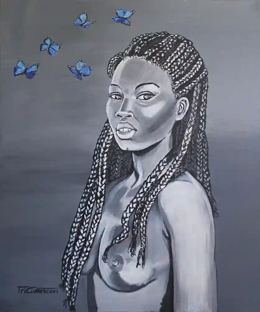 Les papillons bleus, Œuvre de Tricia Vescovi