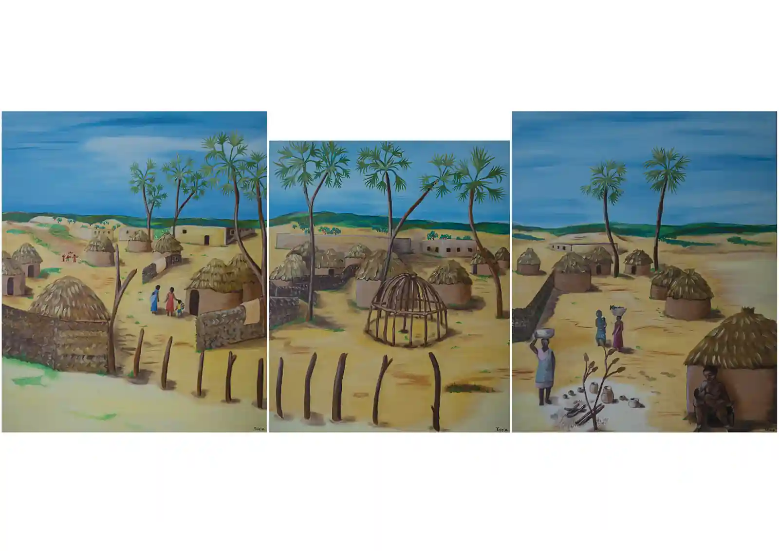 Village (tryptique), Œuvre de Tricia Vescovi