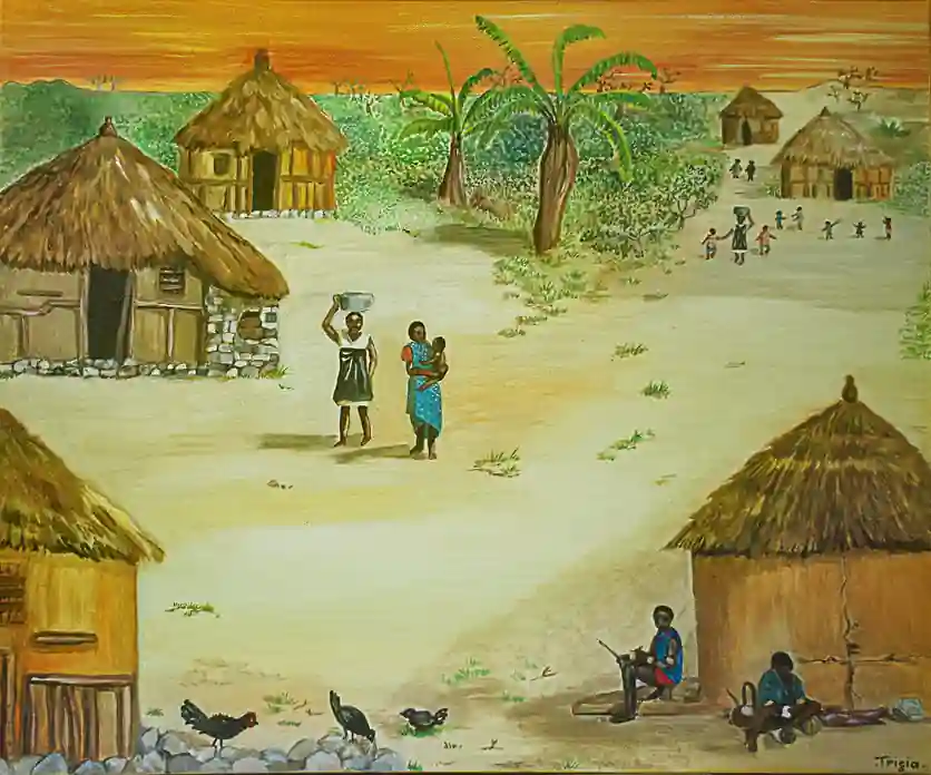 Village africain, Œuvre de Tricia Vescovi